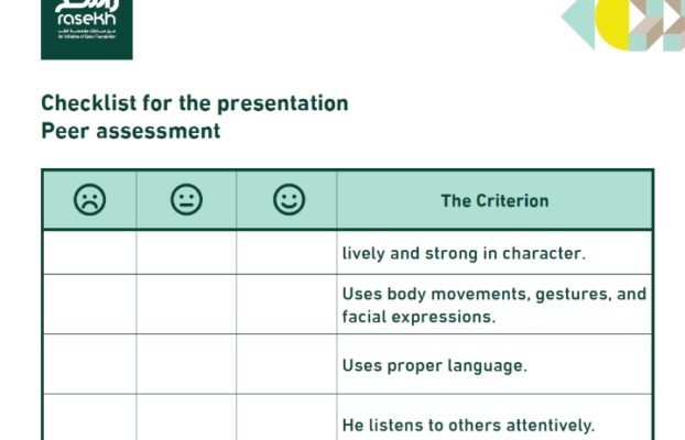Checklist for the Presentation Peer Assessment