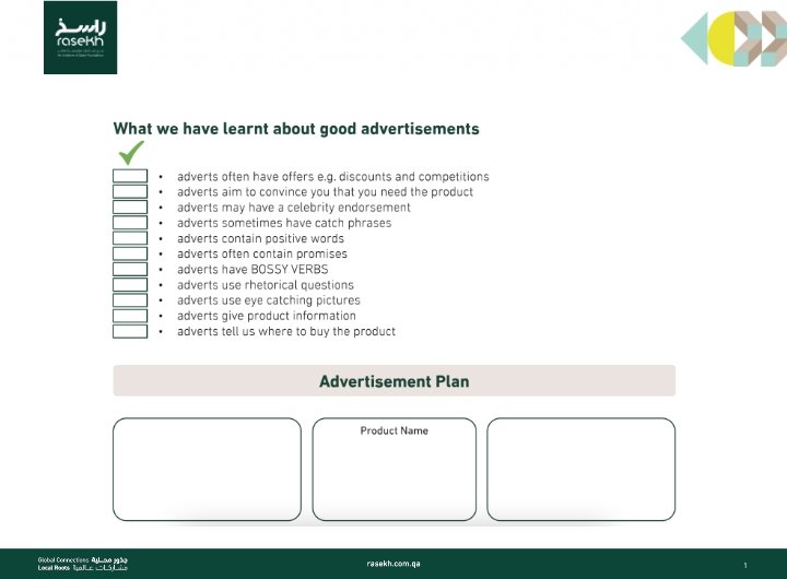 Advert Tips and Plan