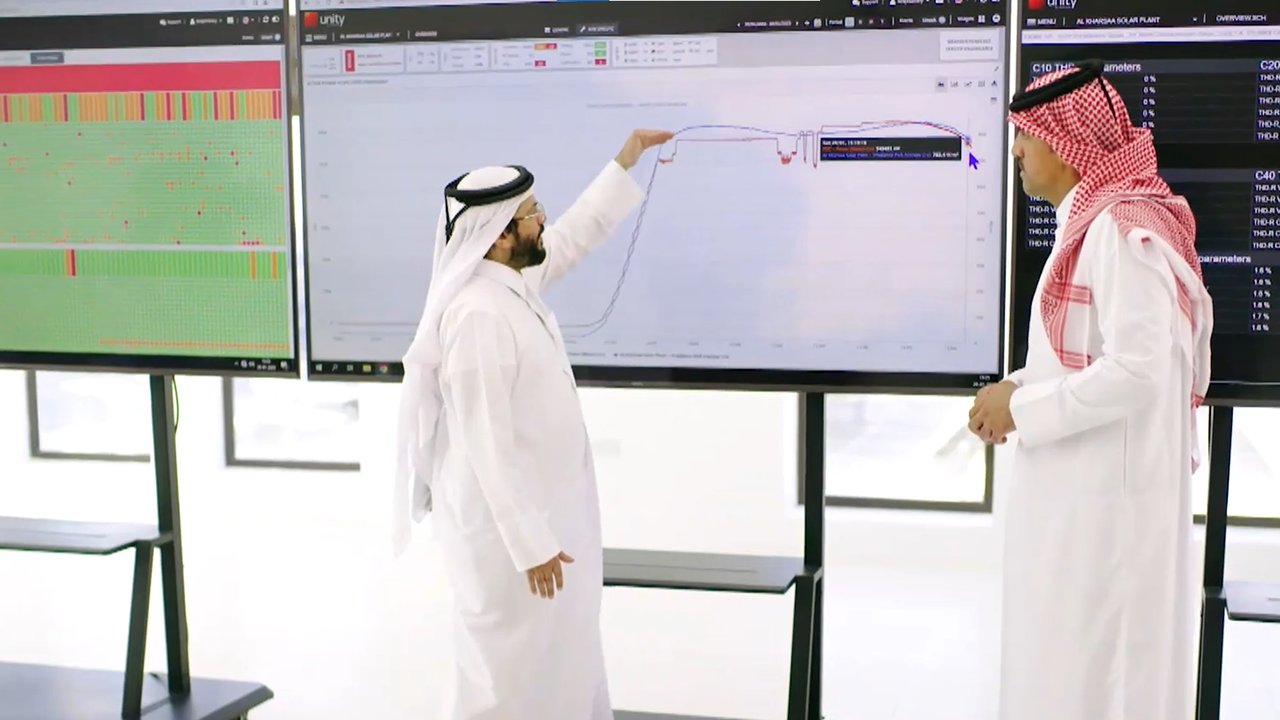 غرفة التحكّم في محطة الطاقة الشمسيّة